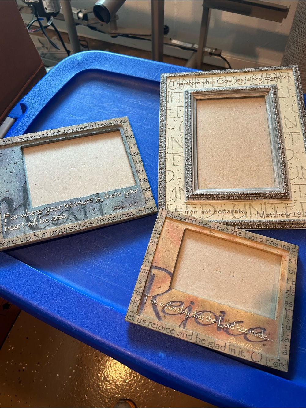 Lot of 3 DEMDACO “By Faith” photo frames scripture Bible verses